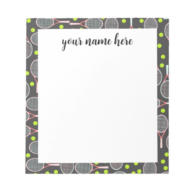 Personalized Tennis Racket Notepad (Front)