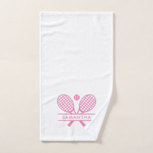 Personalized Tennis Rackets Motif Club Team Swag Hand Towel