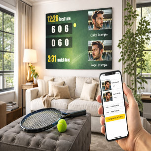 Personalized Tennis Scoreboard – Custom Match Canvas Print