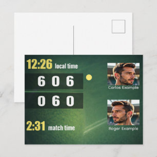 Personalized Tennis Scoreboard – Custom Match Postcard