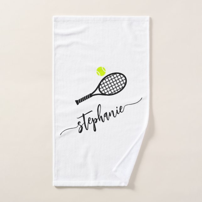 Personalized Tennis Script Name Hand Towel (Hand Towel)