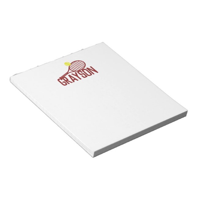 Personalized Tennis Sports Custom Colours Name Notepad (Angled)