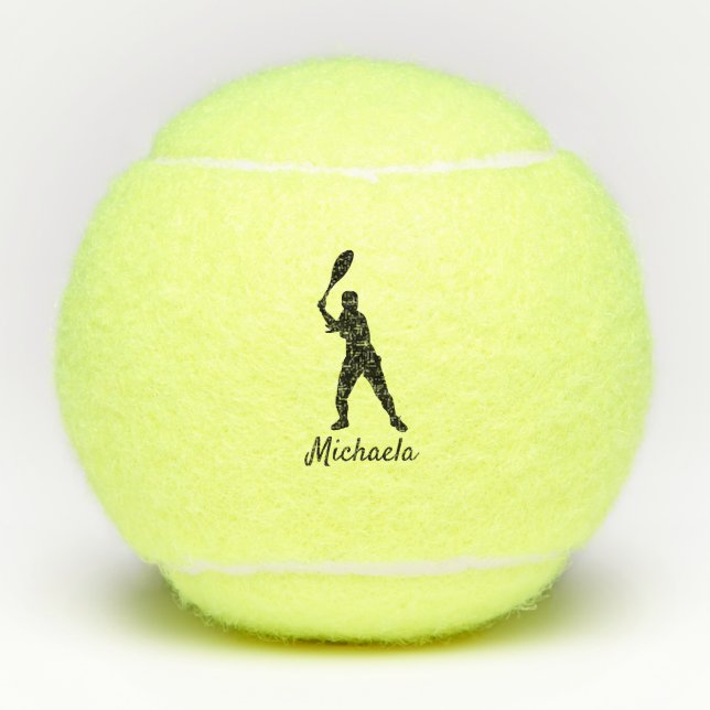 Personalized Tennis Theme Custom Player Name Balls (Front)