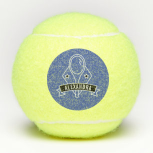 Personalized Tennis Themed Racquet Custom Name Balls