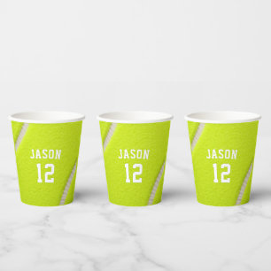 Personalized Tennis with Name & Age Paper Cups