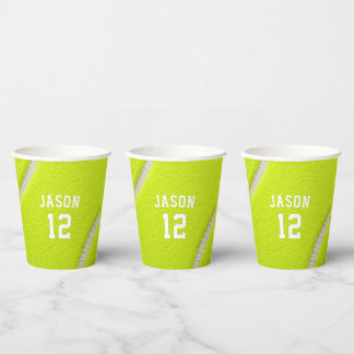 Personalized Tennis with Name & Age Paper Cups
