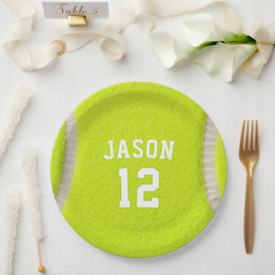 Personalized Tennis with Name & Age Paper Plate