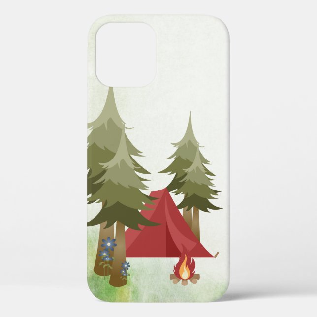 Personalized Tent and Campfire Woodland Camping Case-Mate iPhone Case (Back)