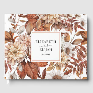 Personalized Terracotta Autumn Fall Wedding Guest Book