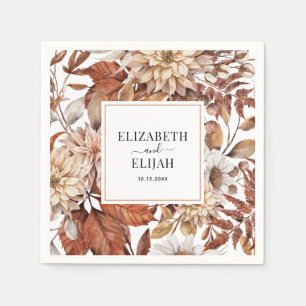 Personalized Terracotta Autumn Fall Wedding Napkin
