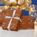 Personalized Terracotta Modern Wedding gift Wrapping Paper<br><div class="desc">Personalized Rust Terracotta Modern Wedding gift wrapping paper</div>
