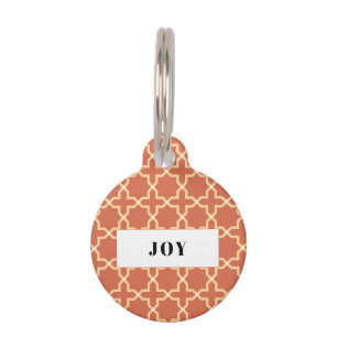 Personalized Terracotta Star Pattern Pile Pet Tag