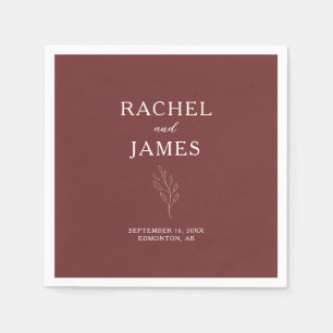 Personalized Terracotta Wedding Boho Minimal Napkin
