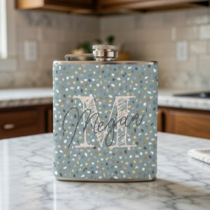 Personalized Terrazzo Monogram Hip Flask