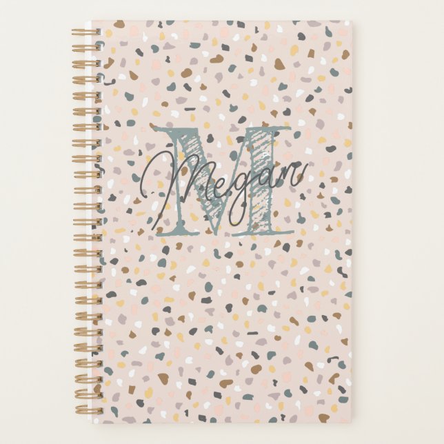 Personalized Terrazzo Monogram Planner (Front)