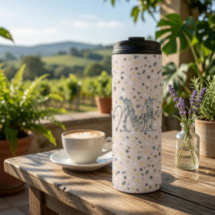 Personalized Terrazzo Monogram Thermal Tumbler