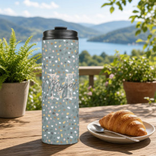 Personalized Terrazzo Monogram Thermal Tumbler