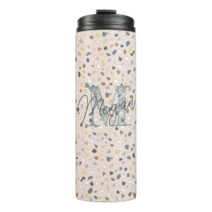 Personalized Terrazzo Monogram Thermal Tumbler