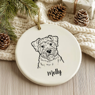Personalized Terrier Dog Christmas Ceramic Ornament