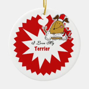 Personalized Terrier Dog Keepsake Ornament