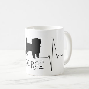 Personalized Terrier Love My Dog Heart Beat Coffee Mug