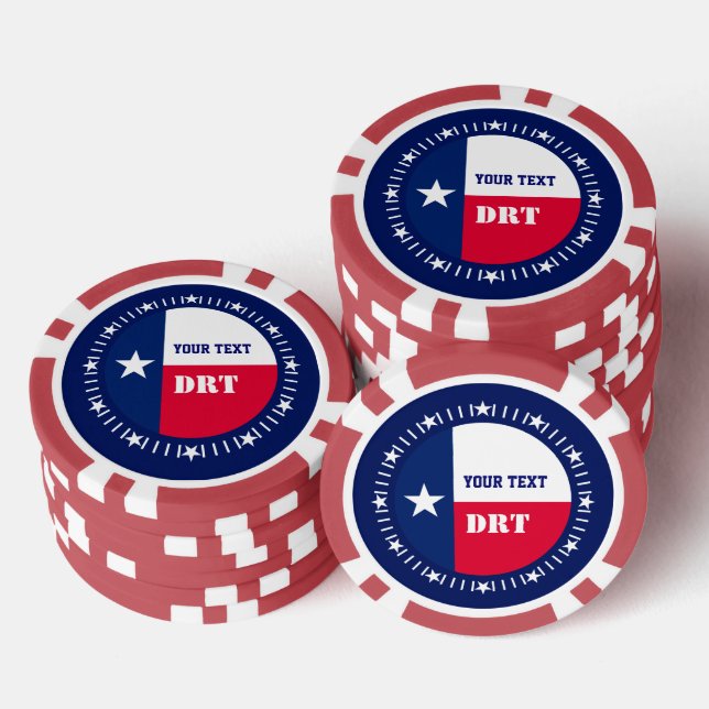 Personalized Texas State Flag on a Poker Chips (Stack)
