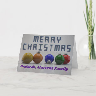 Personalized Text & 3D Design Christmas Holiday Card