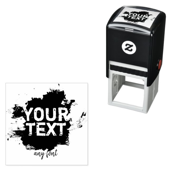 Personalized text and image grungy messy self-inking stamp (In Situ)