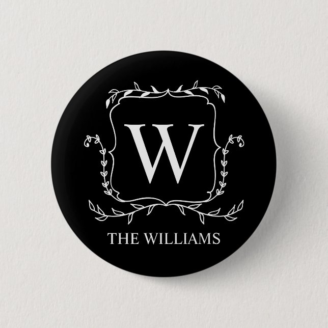 Personalized Text and Monogram Logo 2 Inch Round Button (Front)