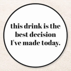 Personalized Text And Name Funny Cool Party Round Paper Coaster