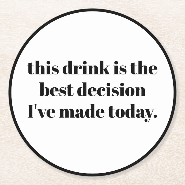 Personalized Text And Name Funny Cool Party  Round Paper Coaster (Front)