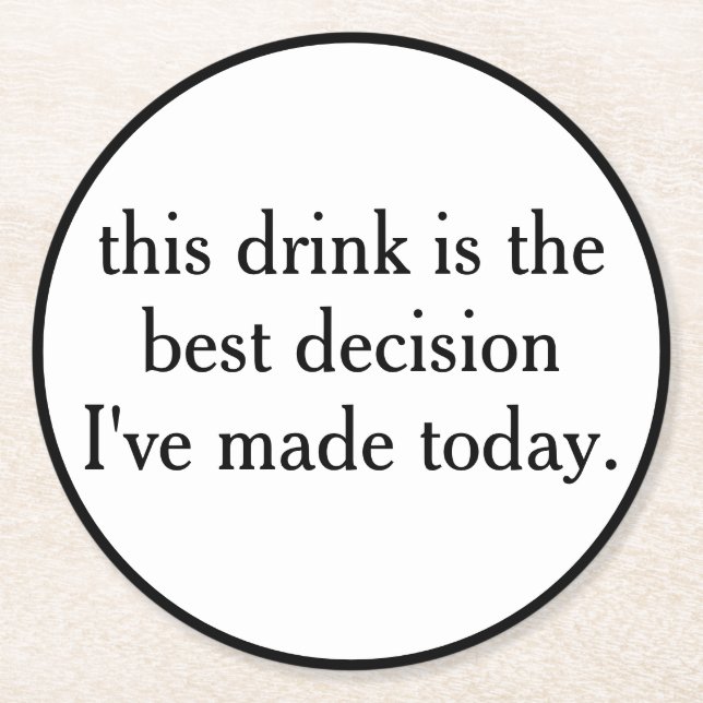 Personalized Text And Name Funny Cool Party  Round Paper Coaster (Front)