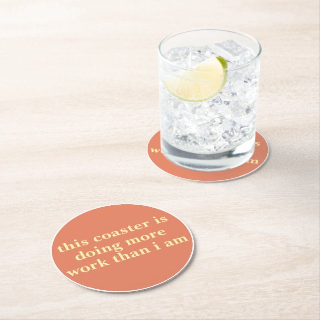 Personalized Text And Name Funny Cool Party  Round Paper Coaster (Insitu)