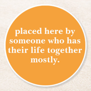 Personalized Text And Name Funny Cool Wedding Round Paper Coaster