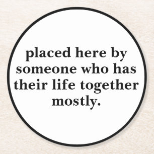 Personalized Text And Name Funny Cool Wedding Round Paper Coaster