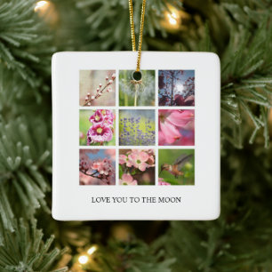 Personalized Text and Photo Collage Ceramic Ornament
