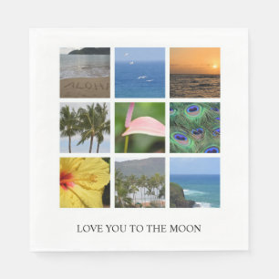 Personalized Text and Photo Collage Hawaii Wedding Napkin