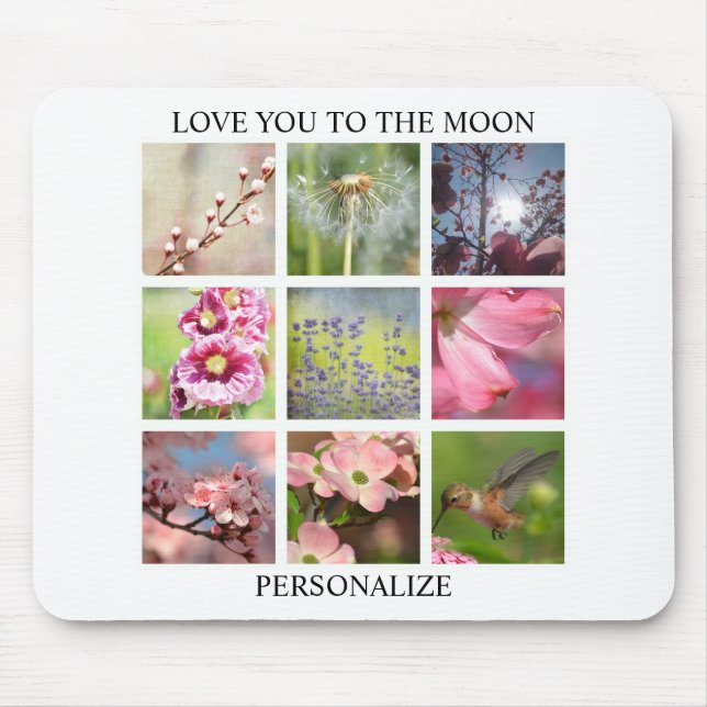 Personalized Text and Photo Collage Mouse Pad (Front)