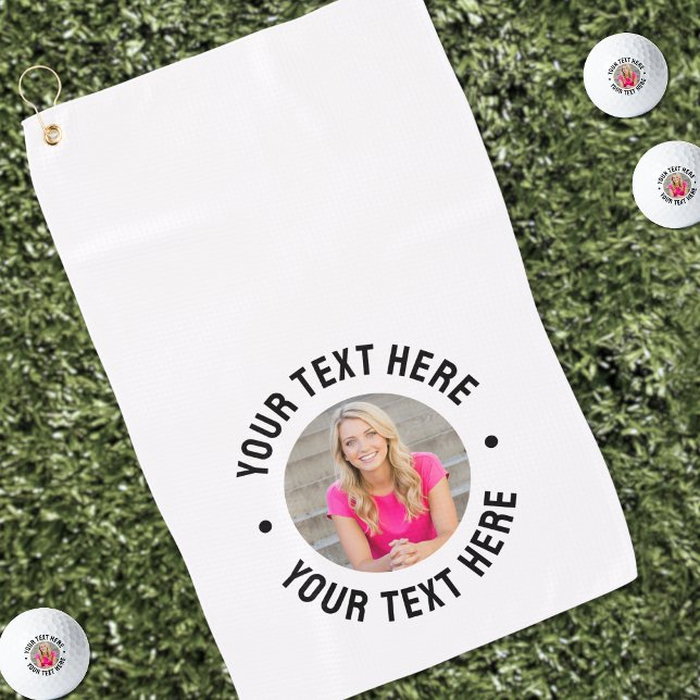 Personalized Text And Photo Golf Towel (Create your Own Photo Golf Towel )