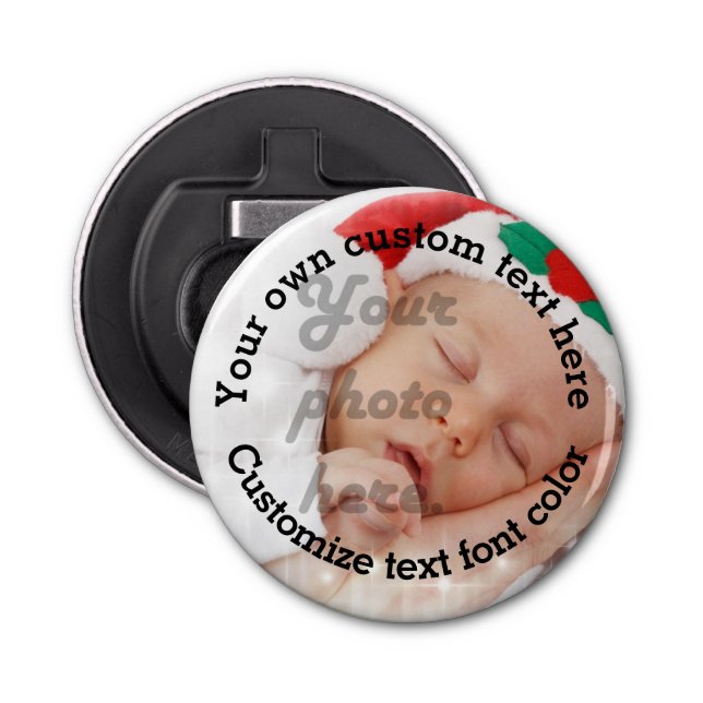 Personalized text and photo template bottle opener (Front)