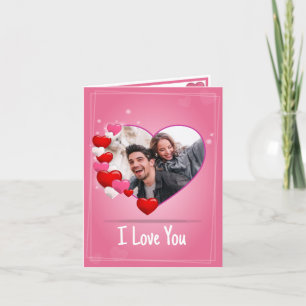 Personalized text and photo Valentine's Day card. Thank You Card