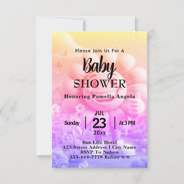 Personalized Text Baby Shower  Invitation (Front)