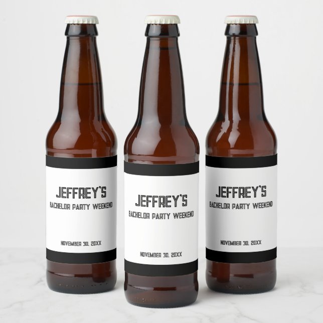 Personalized Text Bachelor Party Weekend Beer Bottle Label (Bottles)