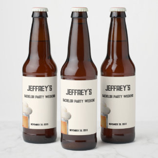 Personalized Text Bachelor Party Weekend Beer Bottle Label