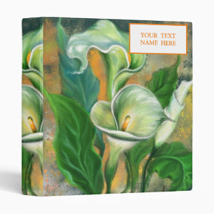Personalized Text Binder with Calla Lily Flowers