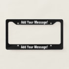 PERSONALIZED TEXT Black License Plate Frame
