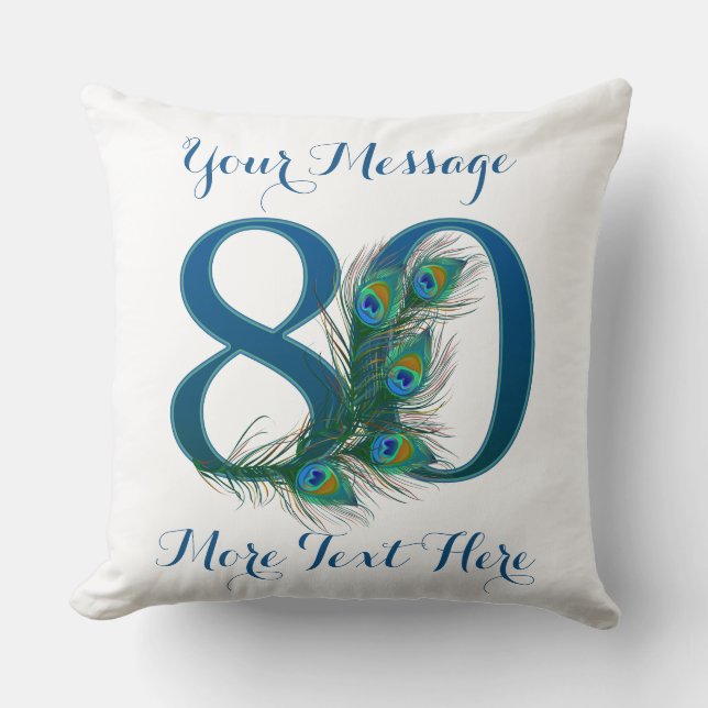 Personalized text custom 80th Birthday 80 Pillows (Front)