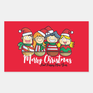 Personalized text Cute Friendship Merry Christmas Sticker