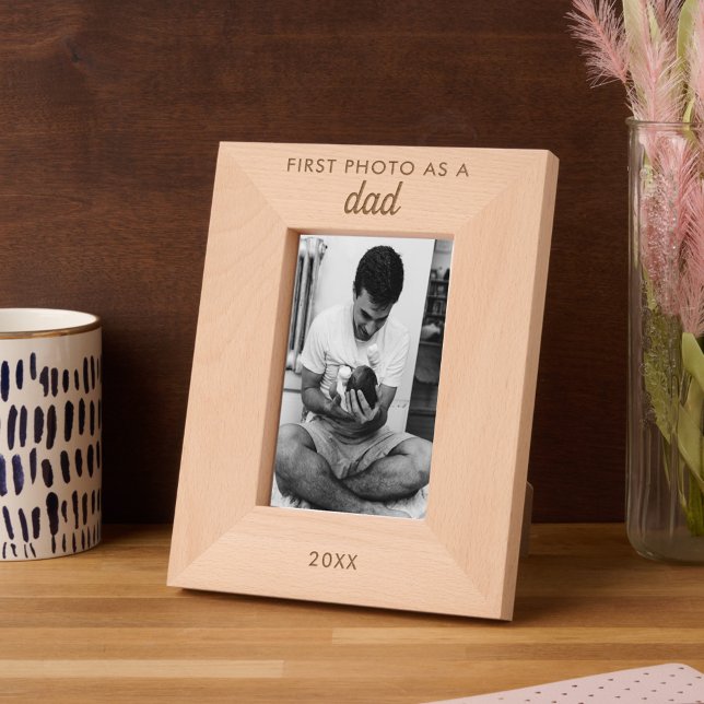Personalized Text Engraved First New Dad Photo Etched Frames (Personalized Text Engraved First New Dad Photo)