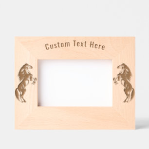 Personalized Text Etched Frame Upright Horses